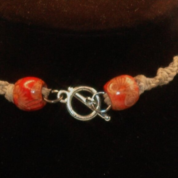 Eastern Indian Style Turquoise Elephant on a 20" Handmade Hemp Necklace - Picture 4 of 4